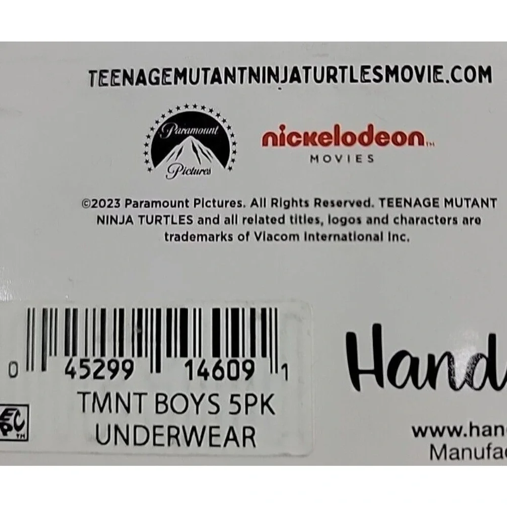 NEW Teenage Mutant Ninja Turtles 5-Pack Boys'‎ 100% Cotton Briefs Size 6